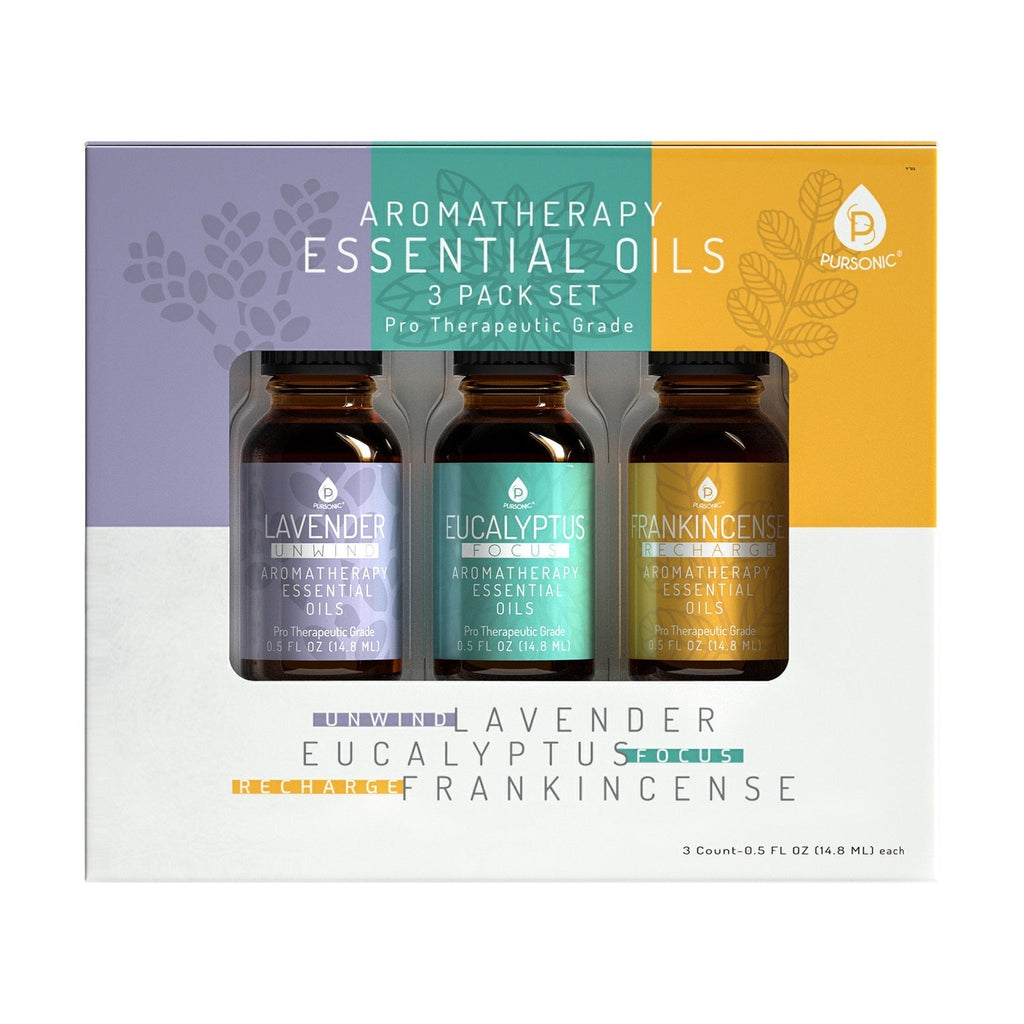 3 Pack Aromatherapy Essential oils (Lavender, Eucalyptus, Frankincense) - click2shop