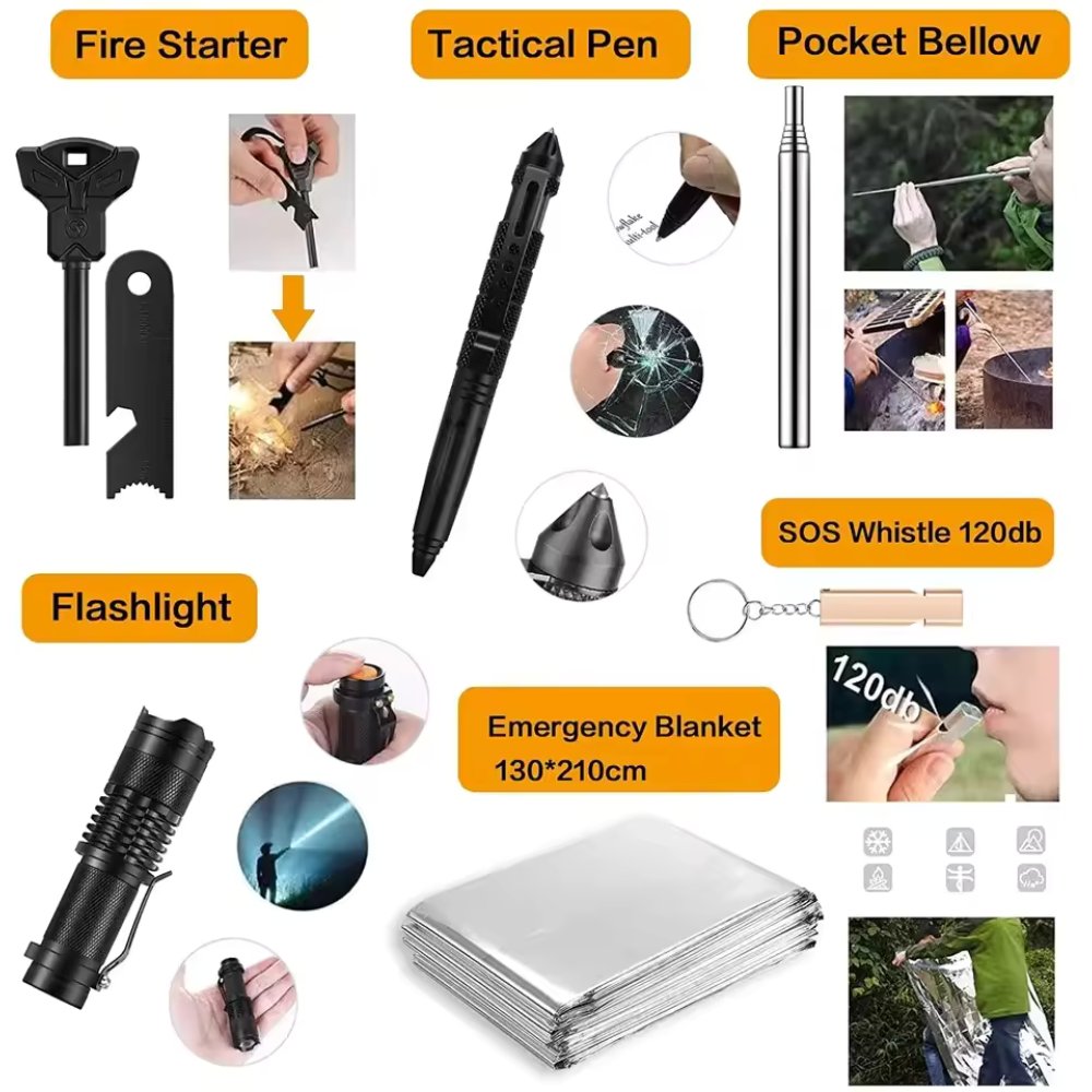 31 Pieces in 1 Bag Survival Gear and Equipment - click2shop