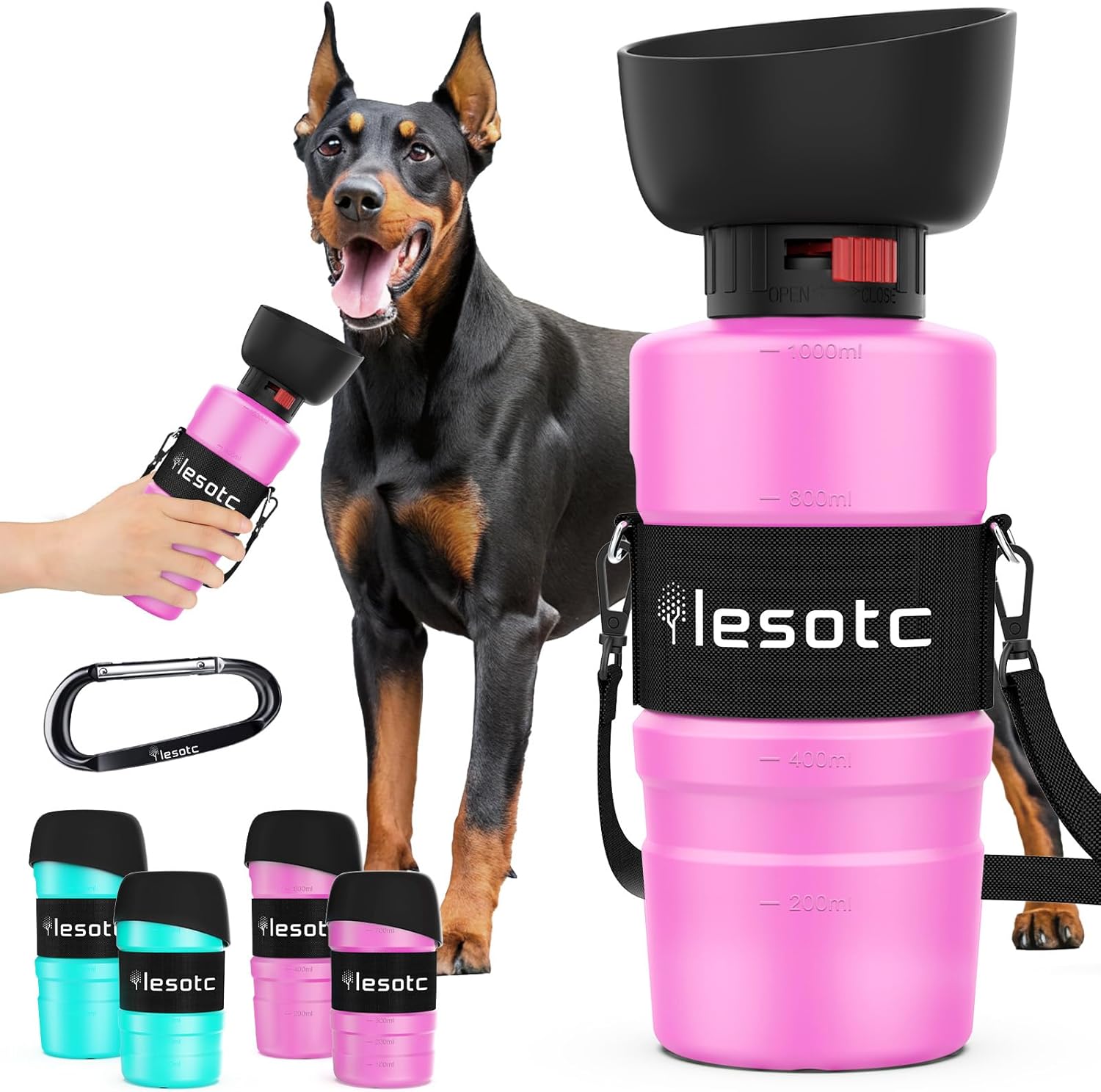 34oz Portable Dog Water Bottle Dispenser - 3.5Gen - click2shop