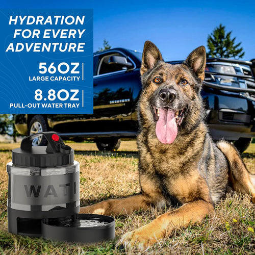 56oz Portable Large Dog Travel Water Bowl Dispenser - click2shop