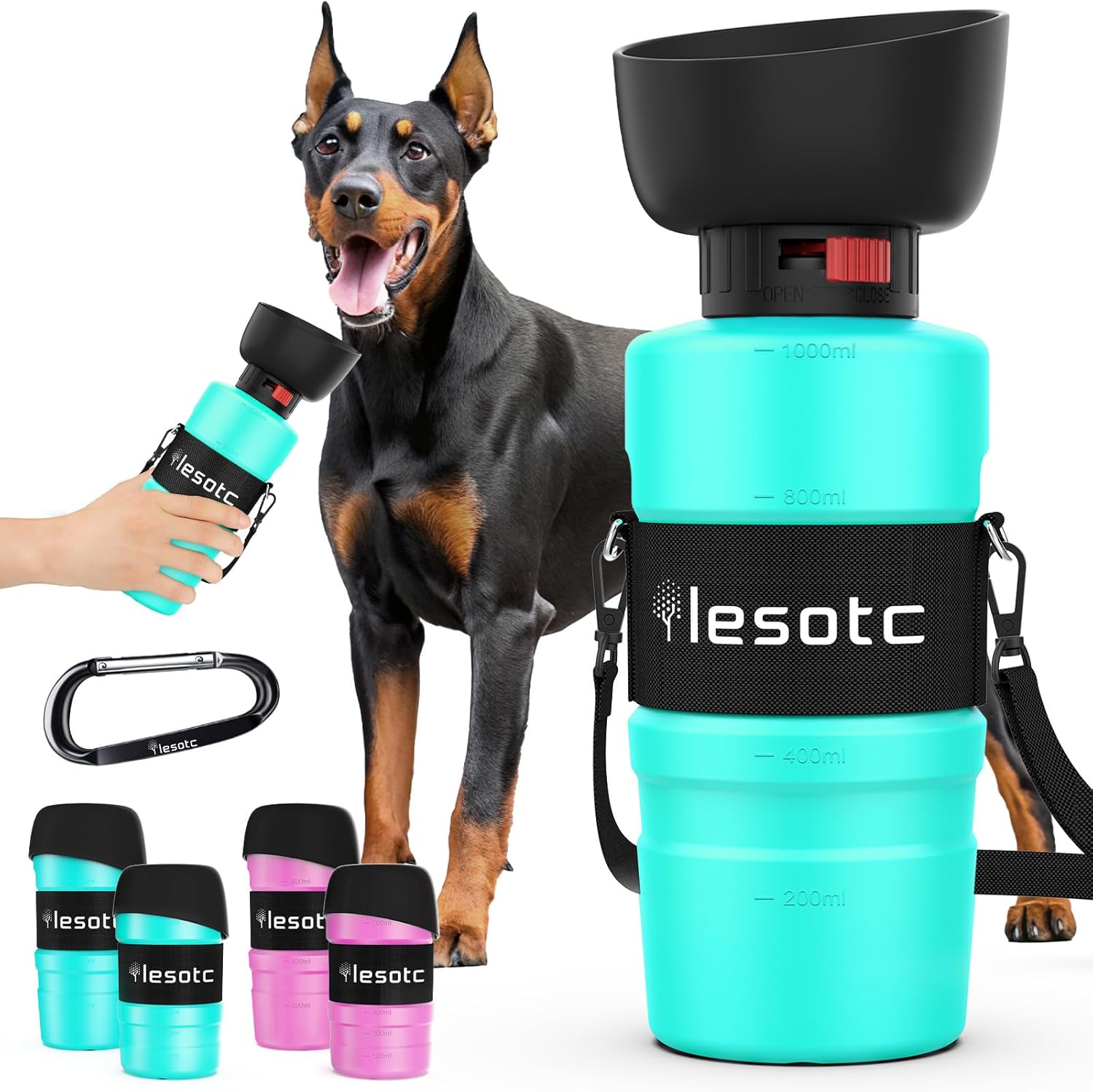 34oz Portable Dog  Water Bottle Dispenser-3.5Gen