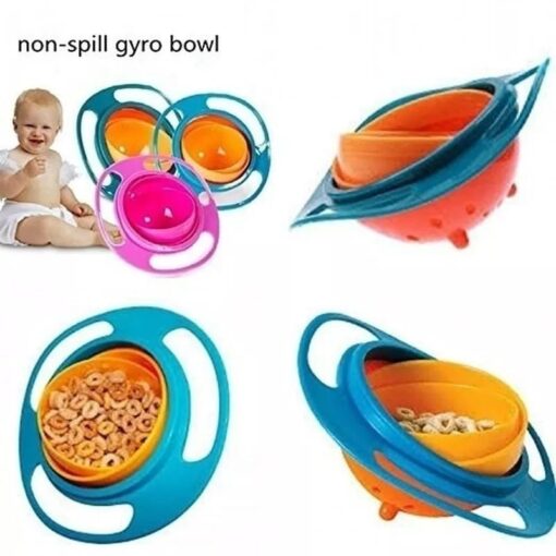 Amazing 360° Rotatable Non Spill Gyro Bowl with Lid