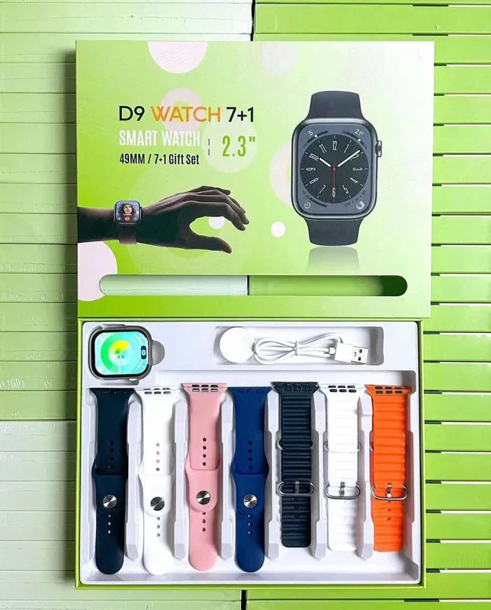 D9 Amoled Display 7 in 1 Strap Smart Watch