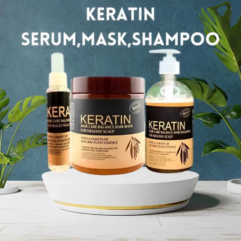 Keratin Hair Care Balance Hair Mask & Keratin Serum 3 Pcs Deal Hair Treatment