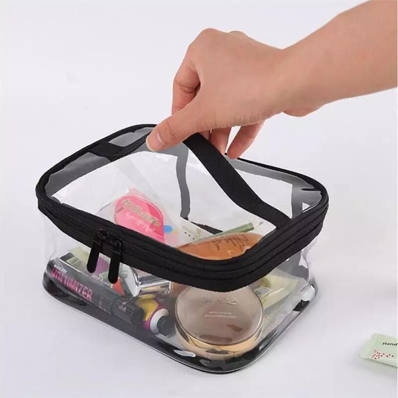 Makeup Pouch | Travel Water Proof Plastic Bag | Transparent Cosmetics Organizer