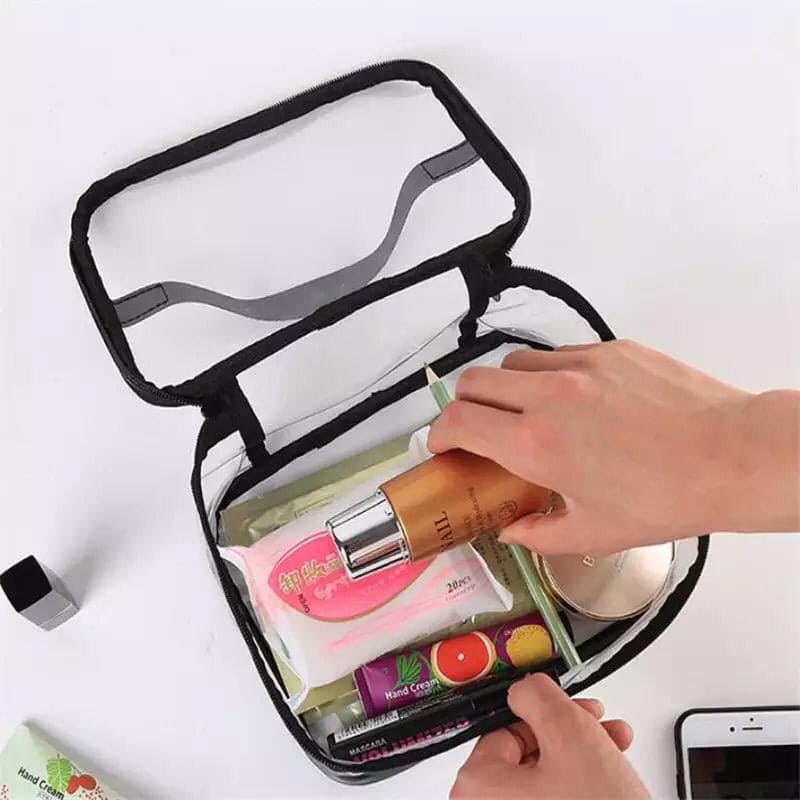 Makeup Pouch | Travel Water Proof Plastic Bag | Transparent Cosmetics Organizer