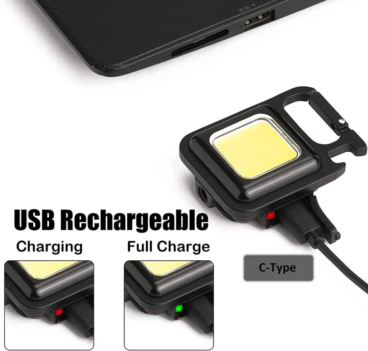 Multi-Function  COB Rechargeable Keychain  Flashlights