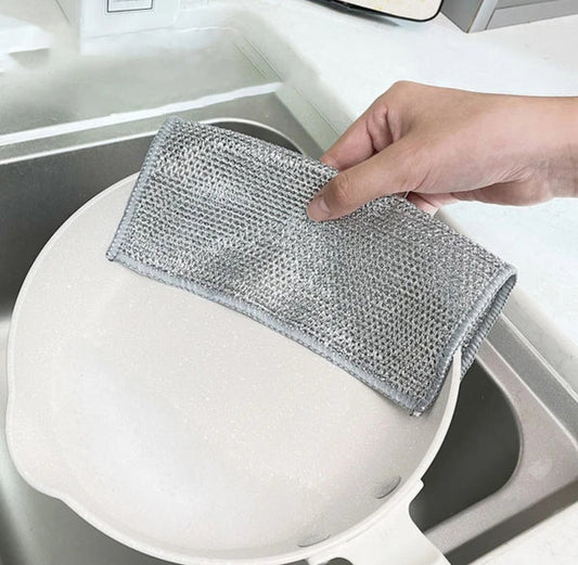 Non Scratch Steel Wire Dishwashing Cloth for Kitchen