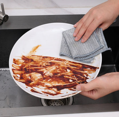 Non Scratch Steel Wire Dishwashing Cloth for Kitchen