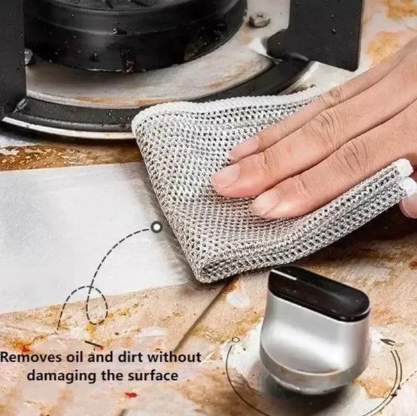 Non Scratch Steel Wire Dishwashing Cloth for Kitchen