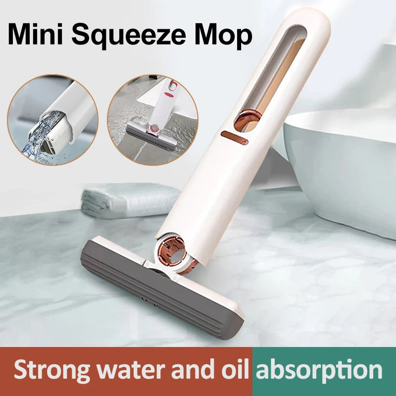 Mini Squeeze Mop Portable Cleaning Mop Window Glass Sponge Cleaner