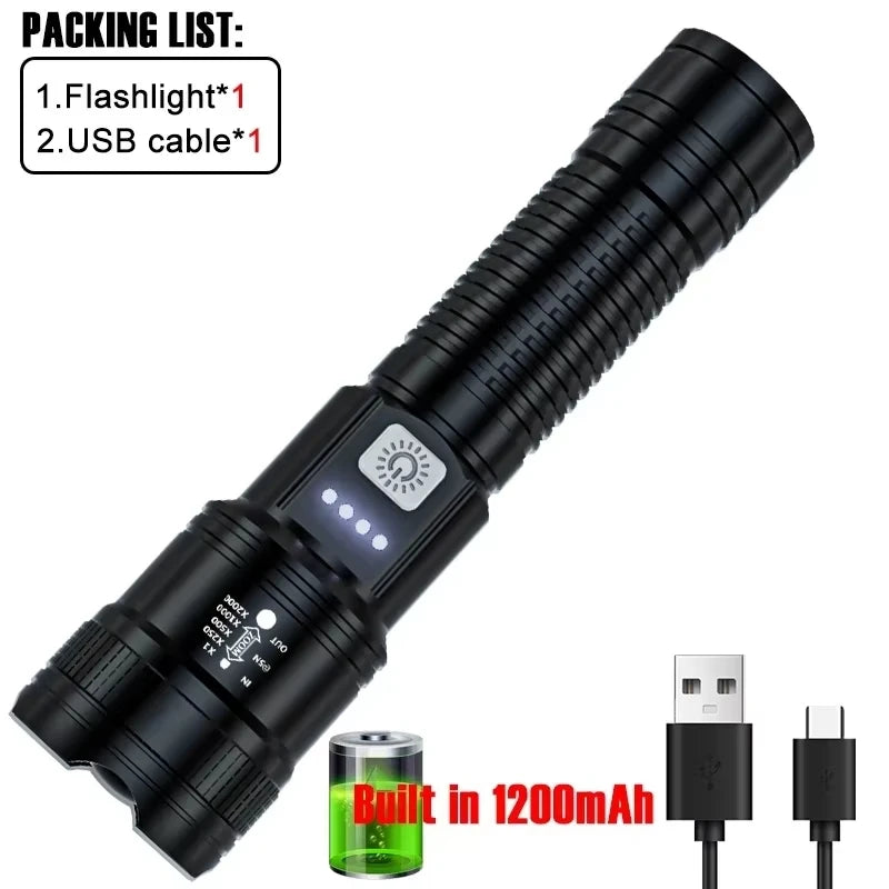 Tactical Torch Light - High Power Led Flashlight - Camping Fishing Emergency