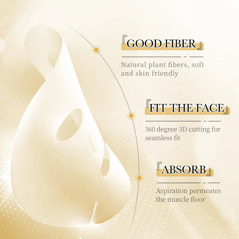 10pcs SAODER 24K Gold Facial Face Masks Skincare Firming Moisturizing Nourishing Hydrating Skin Care