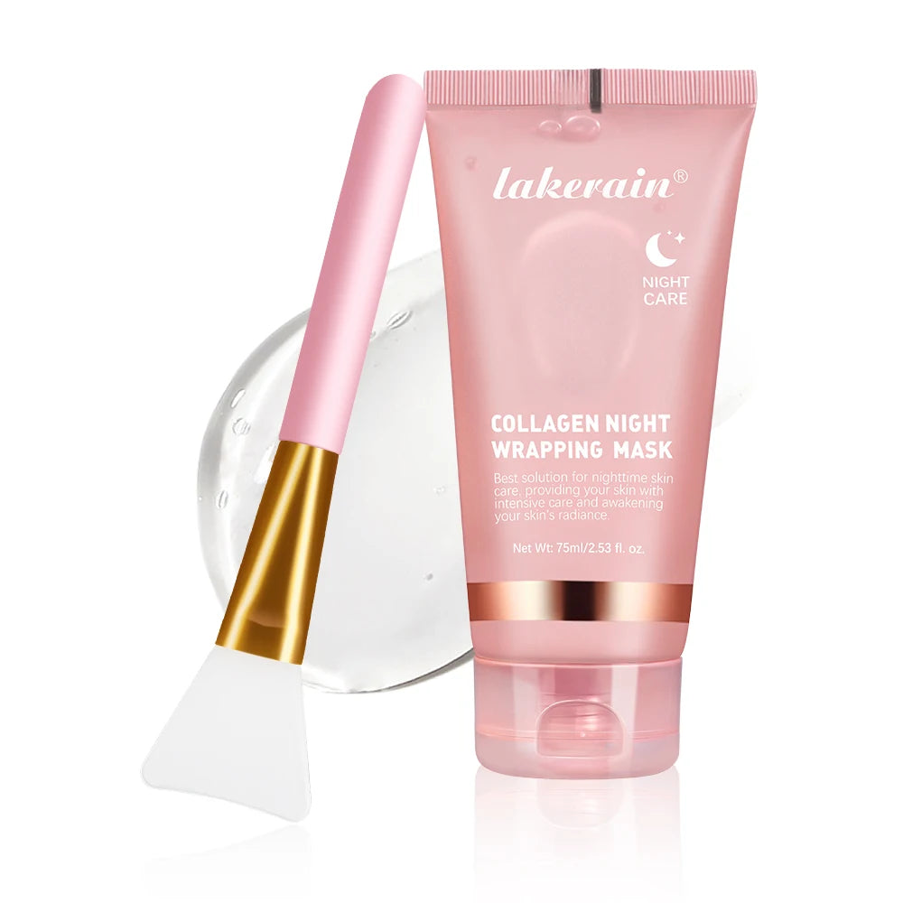 Collagen Jelly Cream Hydrolyzed Collagen Overnight Facial Mask Peel-Off Hydrating Firming Moisturizing Skin Care