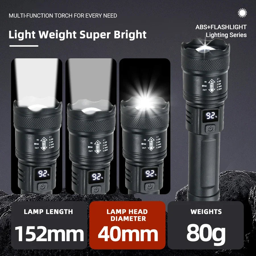 Tactical Torch Light - High Power Led Flashlight - Camping Fishing Emergency