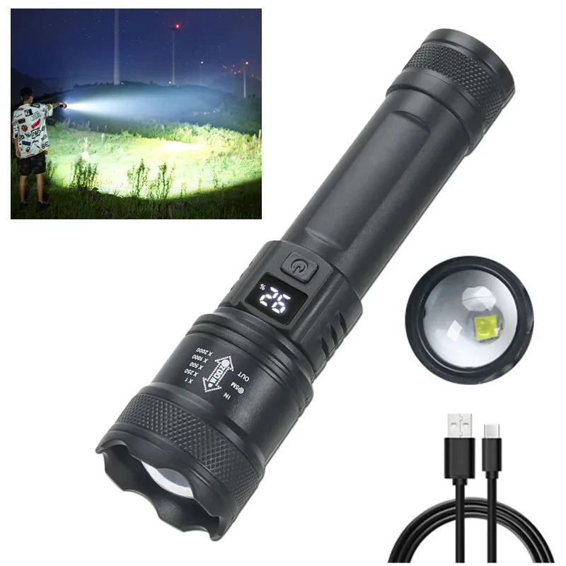 Tactical Torch Light - High Power Led Flashlight - Camping Fishing Emergency