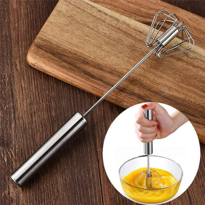 Semi Automatic Egg Beater – Stainless Manual Hand Mixer