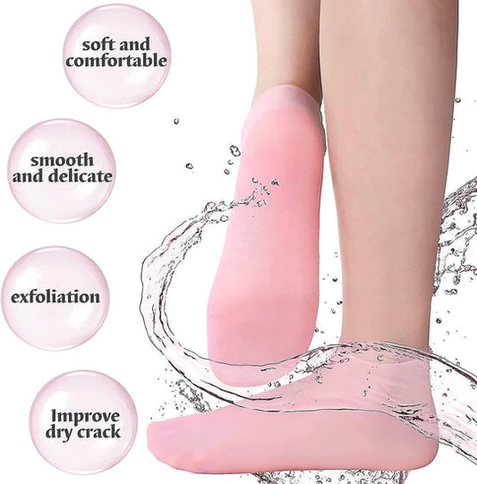 Silicone Socks Heel Anti Slip  Moisturizing Socks for Women Men Dry Cracking Skin