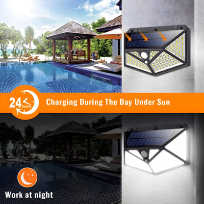 Solar Outdoor Human Body Induction Wall Lamps 100-LEDs