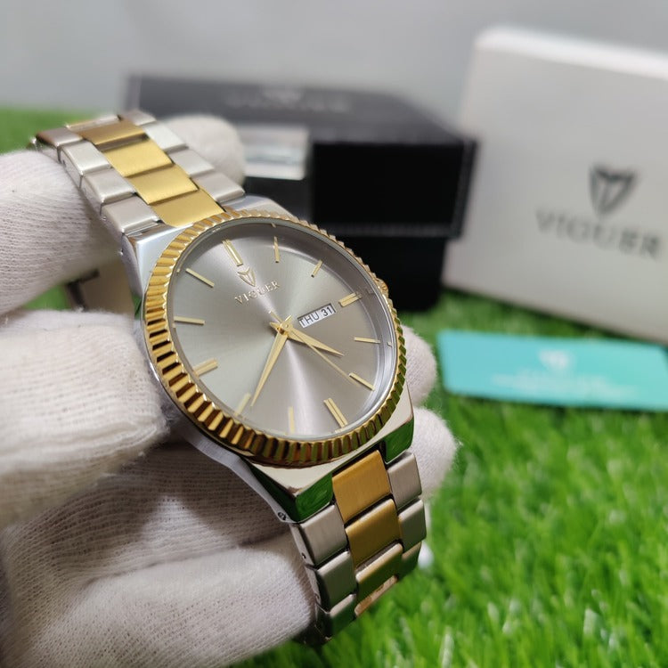 Viguer Simplicity Two Tone Gold and Steel Watch