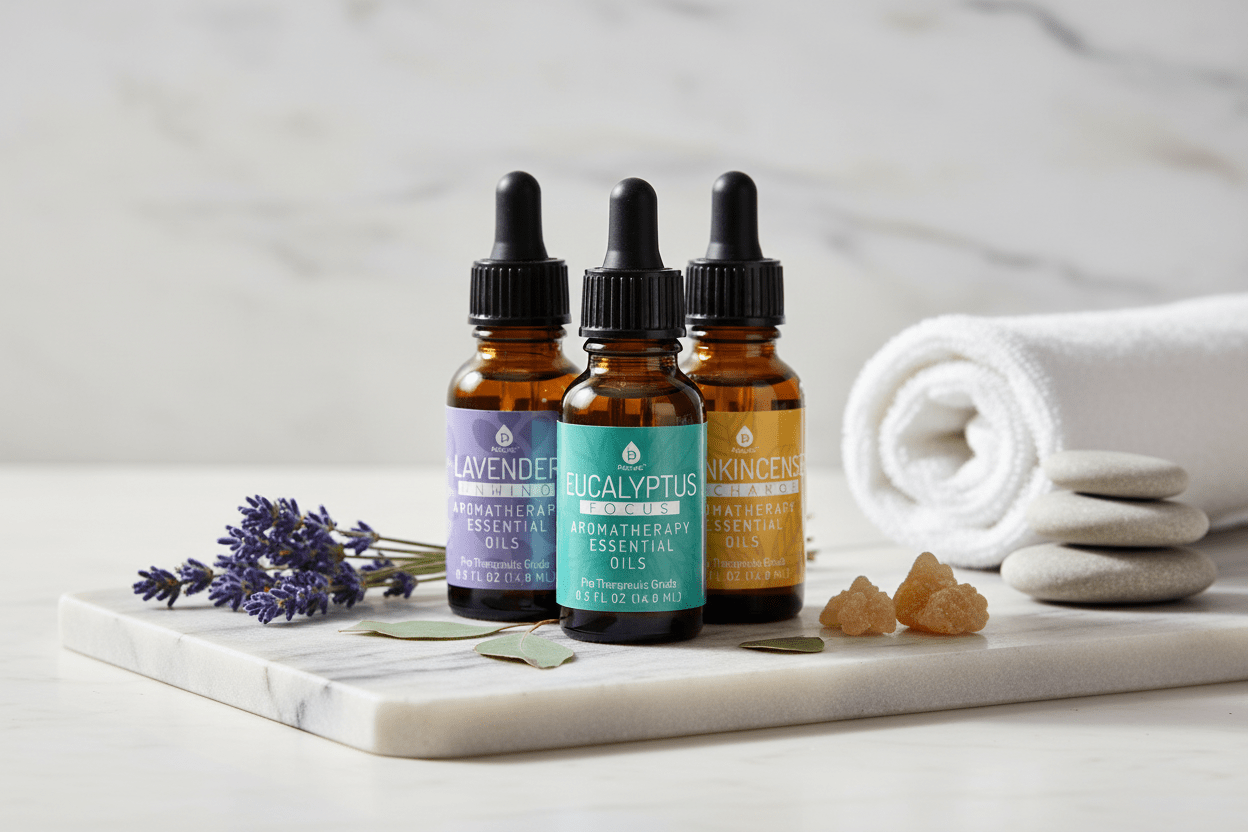 Aromatherapy Essential oils (3 - Pack) Lavender, Eucalyptus, Frankincense - click2shop