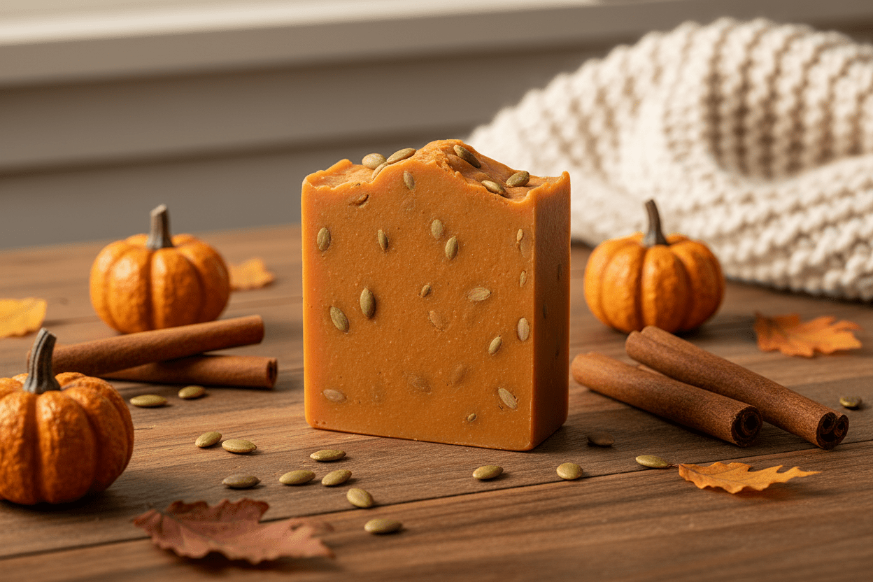 Aubrey Pumpkin Spice Bath Bar - Goat Milk - Pumpkin Seeds - click2shop