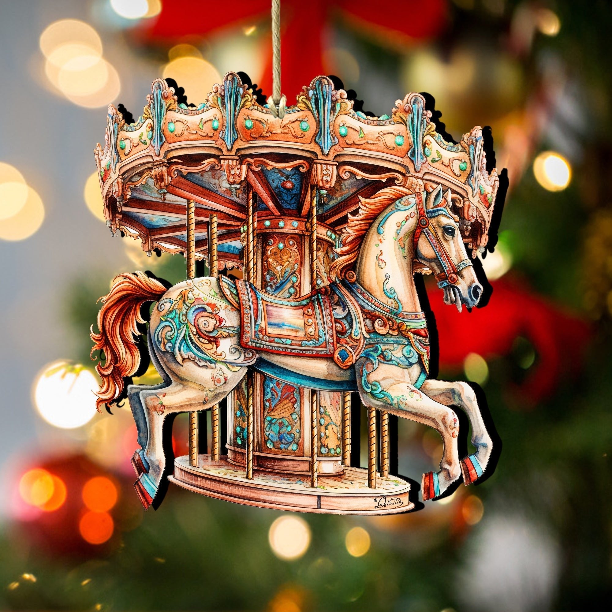Carousel Horse Wooden Ornaments by G. Debrekht Christmas Decor - 8611027 - click2shop