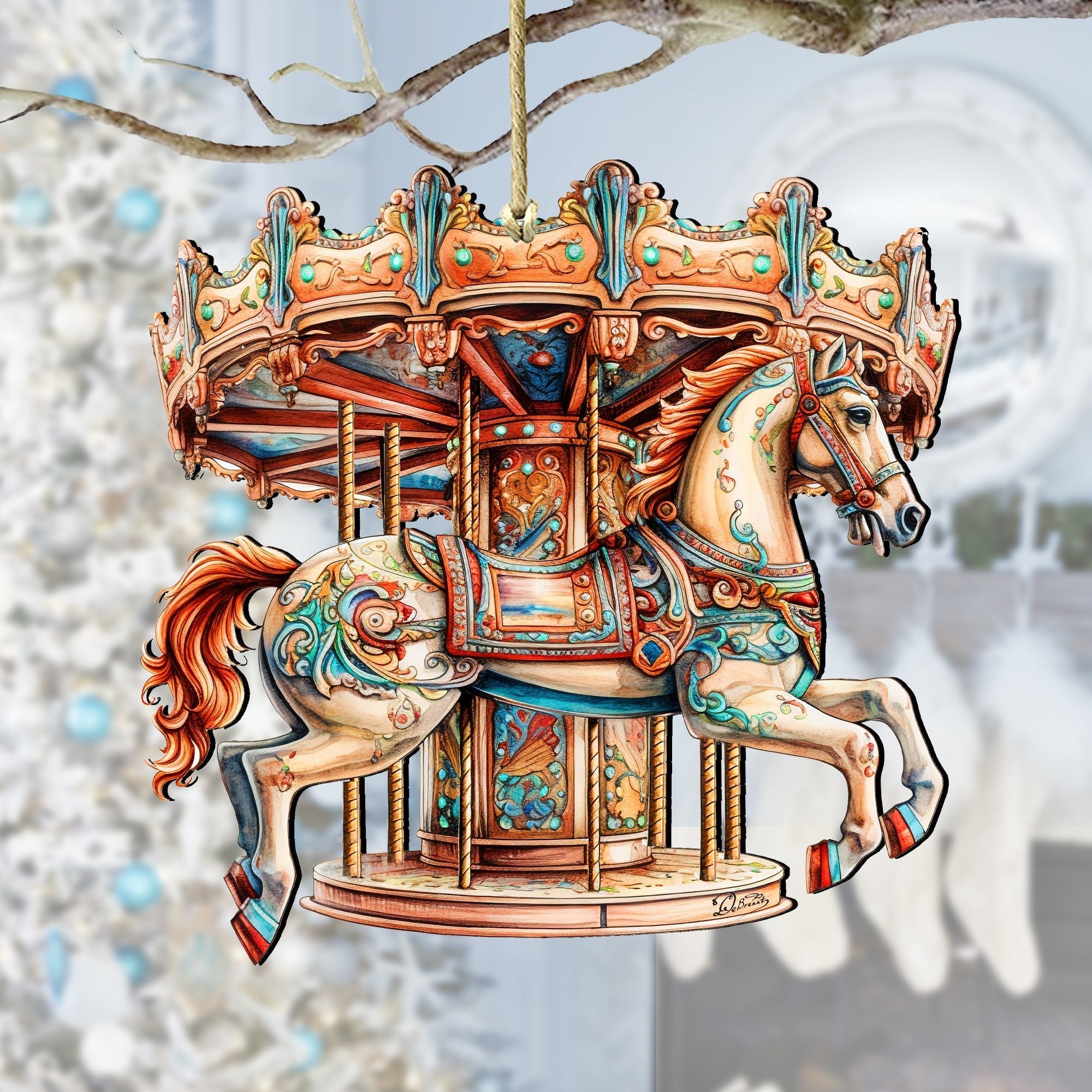 Carousel Horse Wooden Ornaments by G. Debrekht Christmas Decor - 8611027 - click2shop