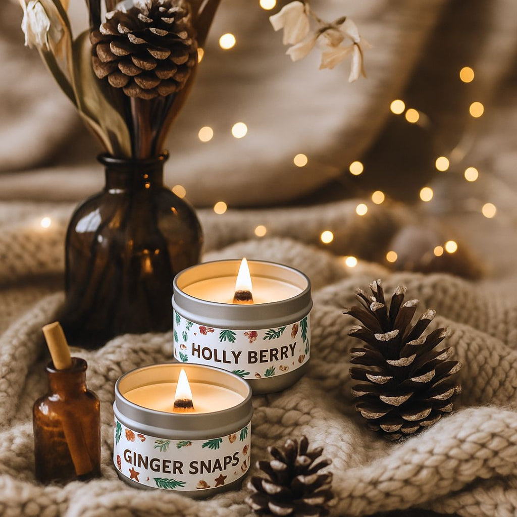 Holiday Scents Candle Gift Set | Holly Berry & Ginger Snaps