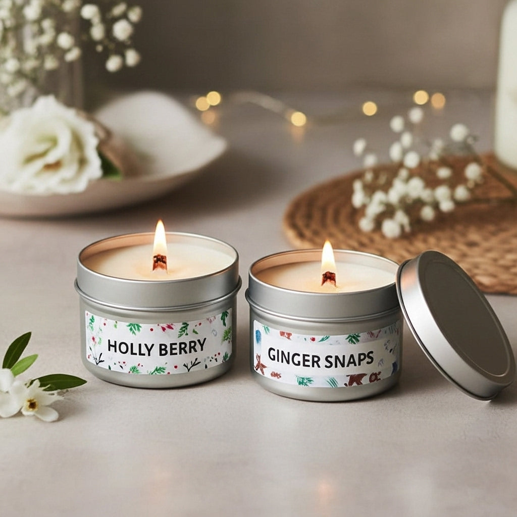 Holiday Scents Candle Gift Set | Holly Berry & Ginger Snaps