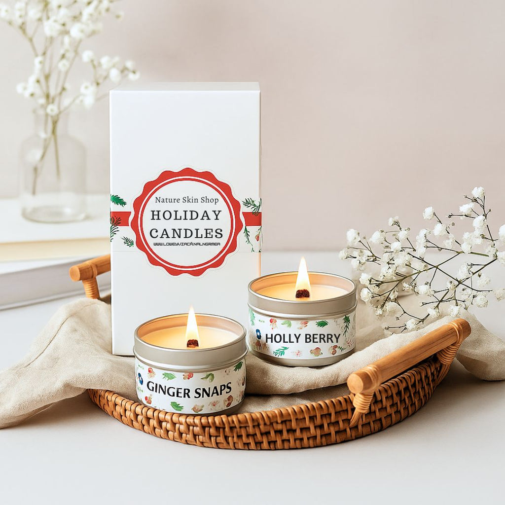 Holiday Scents Candle Gift Set | Holly Berry & Ginger Snaps