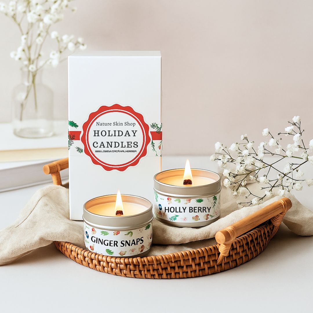 Holiday Scents Candle Gift Set | Holly Berry & Ginger Snaps
