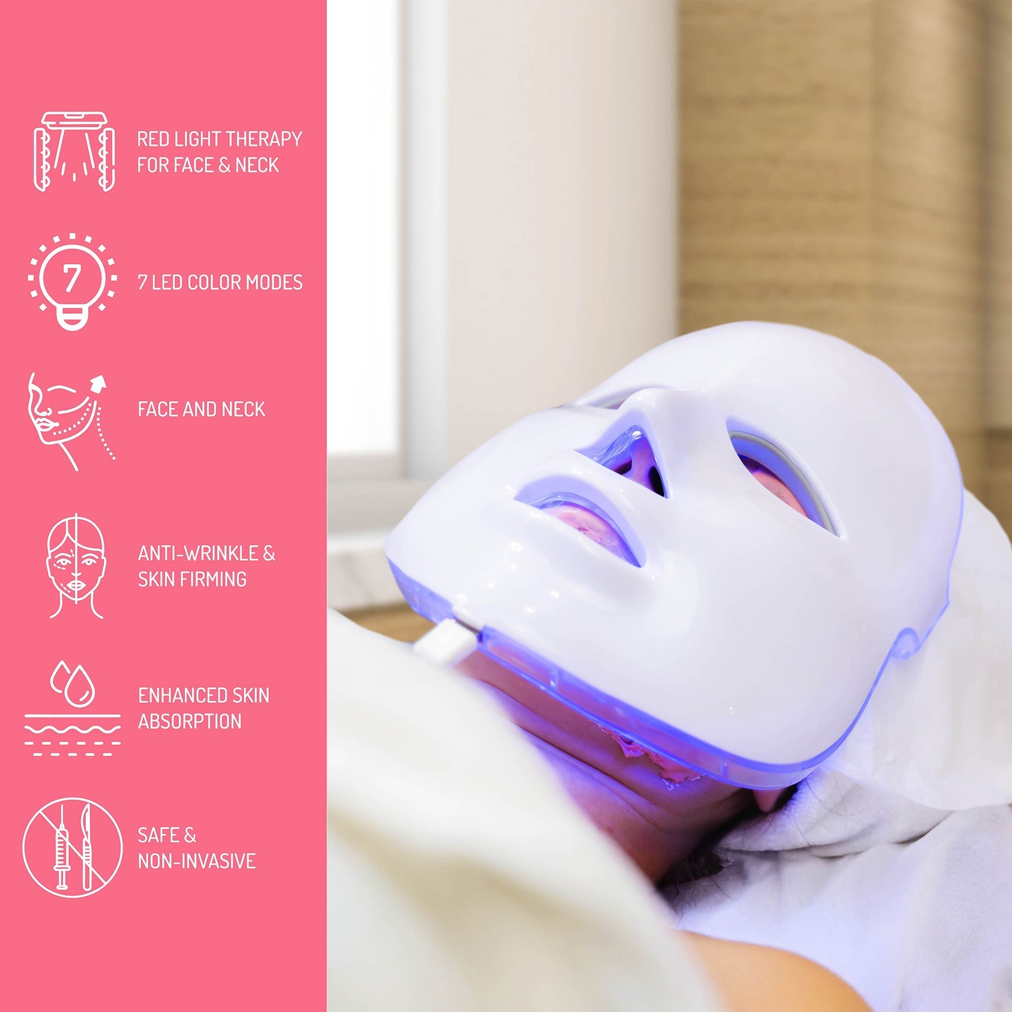 Light Therapy 7 - in - 1 LED Face Mask - Advanced Skincare - DIY at Home! - click2shop