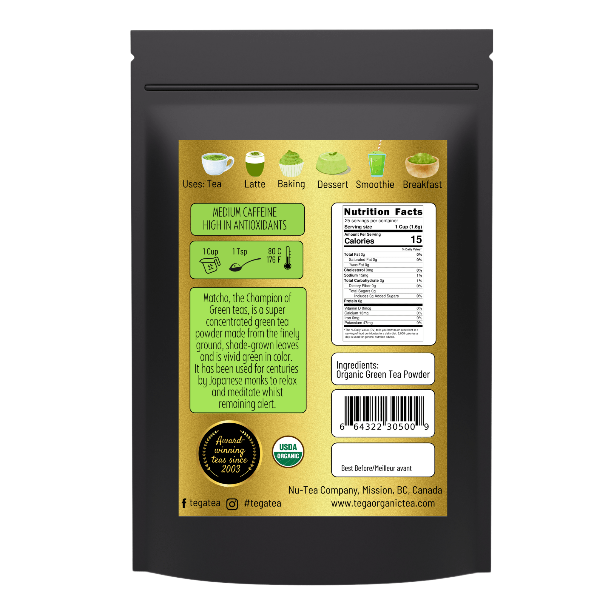 Tega Japanese Matcha 40g | Organic - click2shop